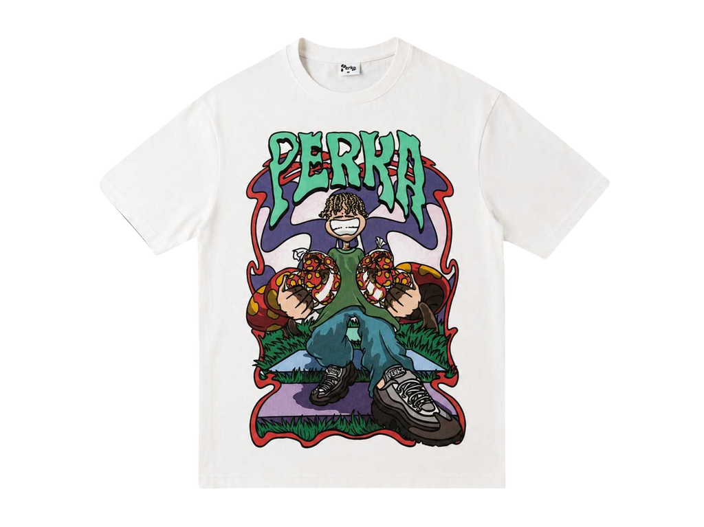 White Mushroom Man Tee