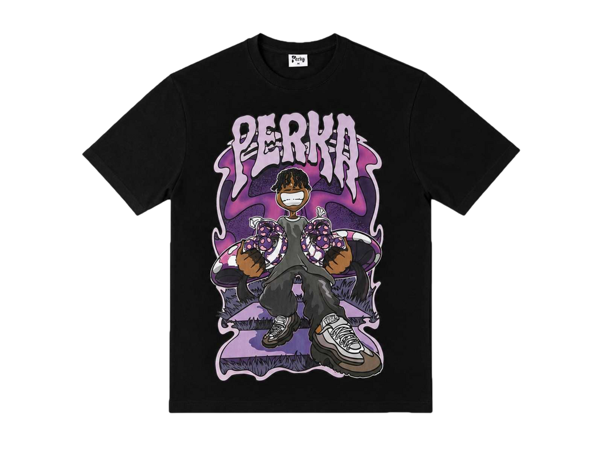Black Mushroom Man Tee