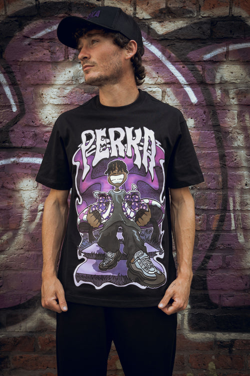 Black Mushroom Man Tee
